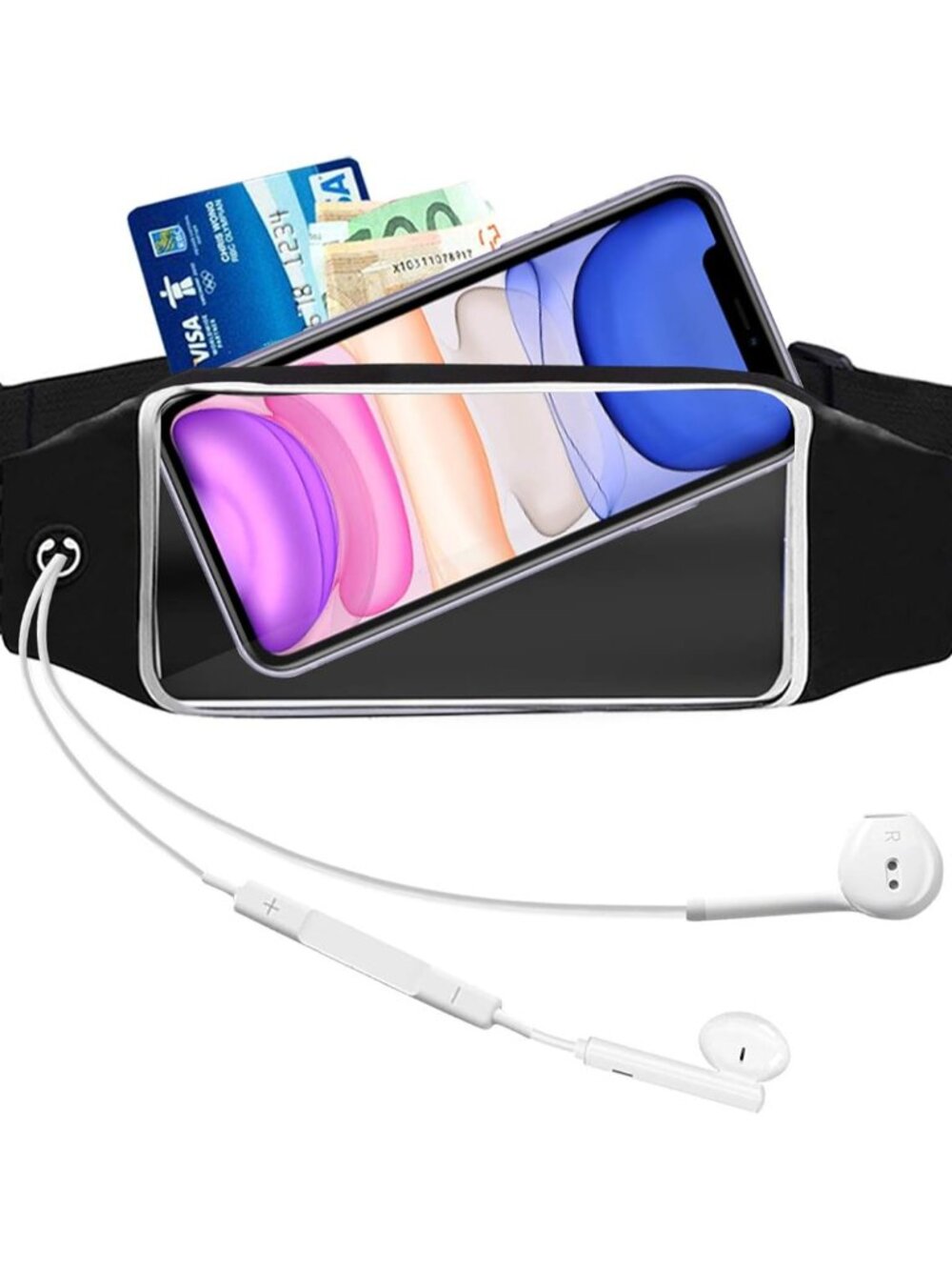 Running Belt,Fanny Pack Fits Phones UP to 6.5" for Women Men,Black and Pink